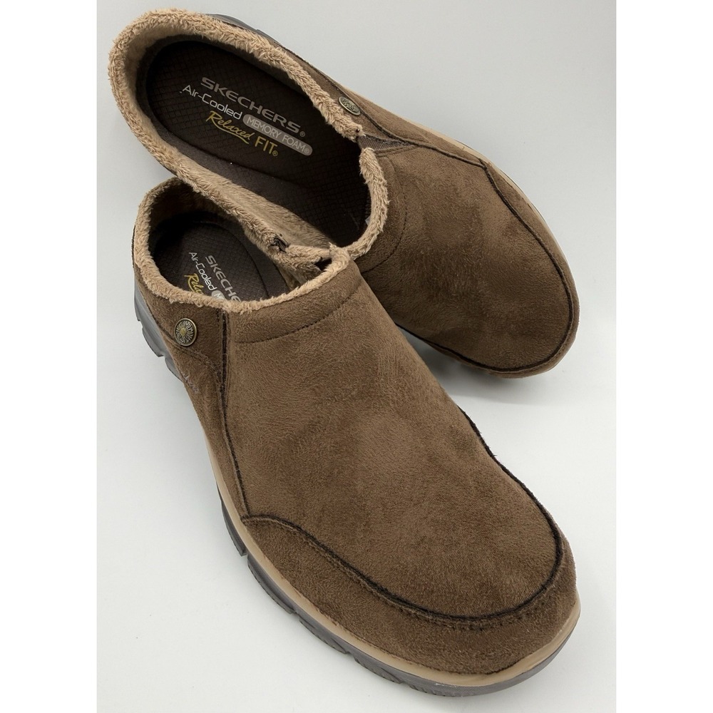 Skechers Easy Going Dk Brown Mules Wmn's Sz 10 Relaxed Fit Memory Foam Air Cool